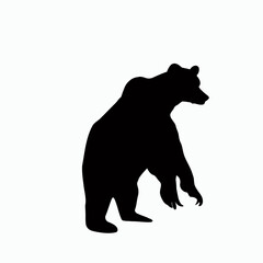 Vector Silhouette of Bear, Strong Bear Illustration for Forest and Wildlife Projects
