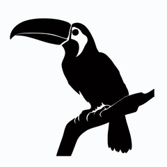 Obraz premium Vector Silhouette of Toucan, Playful Toucan Graphic for Bird and Tropical Concepts