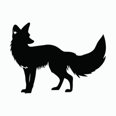Vector Silhouette of Fox, Cunning Fox Illustration for Forest and Animal Designs