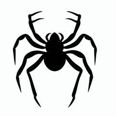 Vector Silhouette of Spider, Creepy Spider Illustration for Arachnid and Halloween Concepts