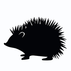 Vector Silhouette of Hedgehog, Cute Hedgehog Illustration for Animal and Nature Themes