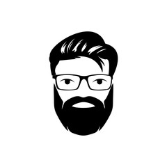 man face logo design with glasses, geek logo design.