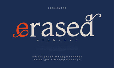 Erased creative modern urban alphabet font. Digital abstract moslem, futuristic, fashion, sport, minimal technology typography. Simple numeric vector illustration