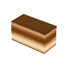 Logo Illustration of a slice of French opera cake