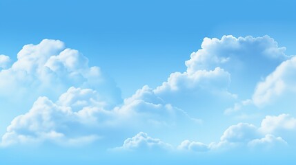 Naklejka na ściany i meble A blue sky with white clouds. Generative AI. 