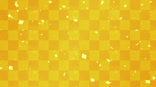 金色の紙吹雪が舞うお正月のアニメーション背景　ループ素材