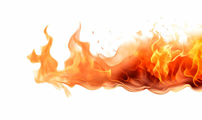 Ai generated texture of fire on a black background, fire flame, burning fire on a dark area, fire background, fire frame, fire flames background
