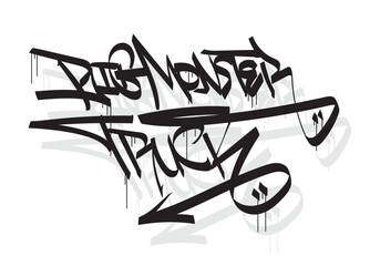 BIG MONSTER TRUCK word graffiti tag style