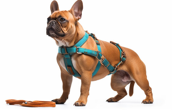 French Bulldog dog wearing belt