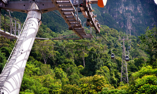 The Langkawi Skybridge cable car on the island of Langkawi, Malaysia