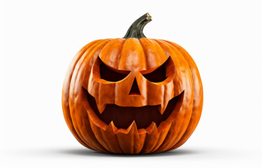 Halloween evil pumpkin Jack O'Lantern isolated on a white background
