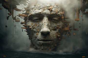 schizophrenic Patient. From Chaos to Calm Depicting Moments of Clarity in Schizophrenia. Depict the...