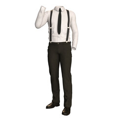 man in suit with briefcase Fashion Cloth 3D render Isolated illustration