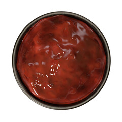 Cranberry sauce ceramic bowl 3D render Isolated illustration