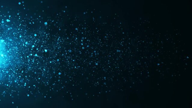 Fondo de part&iacute;culas circulares con movimiento de izquierda a derecha color azul