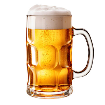 mug of beer isolated on transparent background.