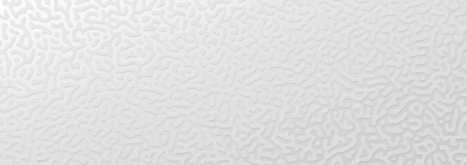 Organic tactile embossed texture. Abstract white monochrome reaction diffusion psychedelic pattern background. Turing generative algorithm design.