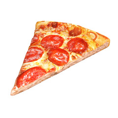 slice of pizza 3D render isolated illustration 