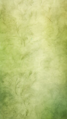 vertical background vintage green shabby canvas, with barely noticeable floral ornament, background with copy  space