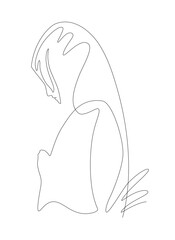 Praying woman Line Art Illustration. Religious concept art