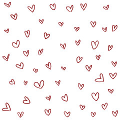 Hand drawn hearts. Design elements for Valentine's day. Hand drawn rough marker hearts isolated on white background. Set of unique hand drawn hearts. Painted design elements.