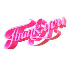 Fototapeta premium 3D type letter Thank You symbol 3D render Isolated illustration