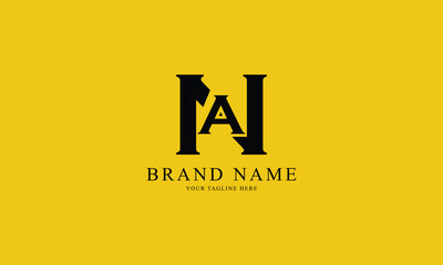 NA AN black minimal professional creative minimalist brand logo design with yellow background
