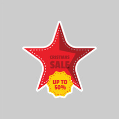 Christmas sale sticker design concept