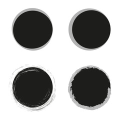 Black brush buttons. Vector illustration.