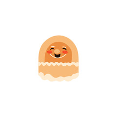 Orange Black Green Christmas Spruce and Cute Snow Graphic Element