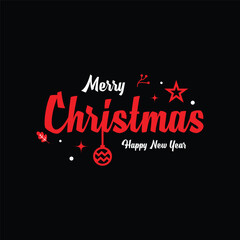 Christmas typography design isolated