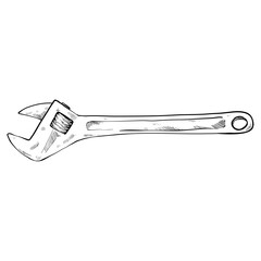 Wrench handdrawn illustration
