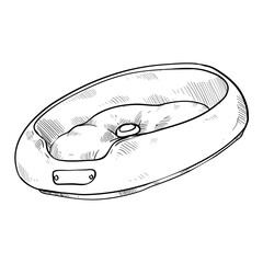 Pet food tray handdrawn illustration