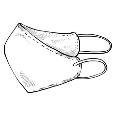 Face mask handdrawn illustration