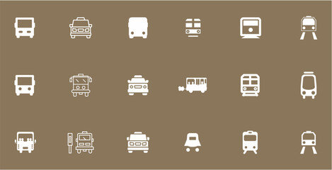 Logo icon bus transport. Icon train design. Logo truck icon