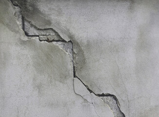 Concrete cracks due to an accident or Service life Damaged cement construction concrete