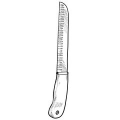 Butcher knife handdrawn illustration