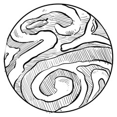 Mars handdrawn illustration