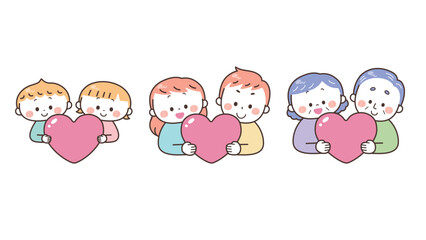 ハートを抱きしめる人物