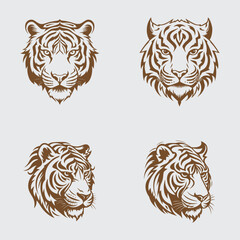 Obraz premium Tiger head vector logo design, illustration 