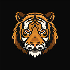 Tiger head vector logo design,  illustration	