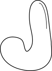 doodle alphabet uppercase j