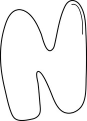 doodle alphabet uppercase n