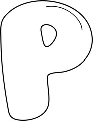 doodle alphabet uppercase p