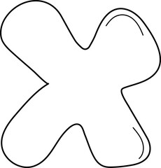 doodle alphabet uppercase x
