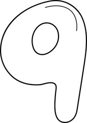 doodle alphabet number nine 9