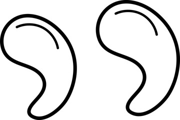 doodle alphabet symbol quatation mark