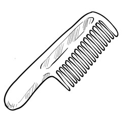 hair comb handdrawn illustration