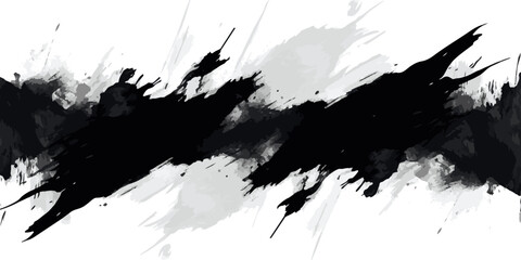 Naklejka premium artistic texture of ink brush strokes, Isolated ink splashes and drops. Different handdrawn spray design, grunge splash