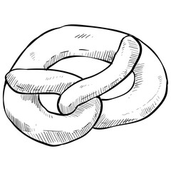 pretzel bread handdrawn illustration